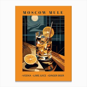 Moscow Mule, Modern Minimalist Cocktail Art Print Canvas Print