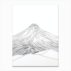 Pico De Orizaba Mexico Line Drawing 6 Canvas Print