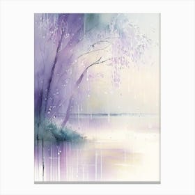 Rain Art Waterscape Gouache 1 Canvas Print