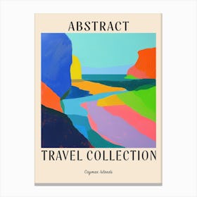 Abstract Travel Collection Poster Cayman Islands 3 Canvas Print