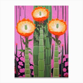 Mexican Style Cactus Illustration Melocactus Cactus 1 Canvas Print