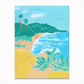 Coastal Beach Landscape Painting Canvas Print