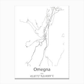 Omegna,Italy Minimalist Map Canvas Print