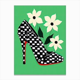 High Heel Shoe With Flowers Canvas Print