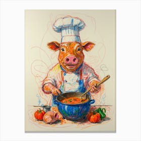 Chef Pig Canvas Print