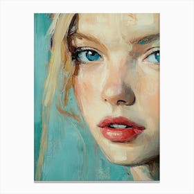 Portrait Of A Girl With Blue Eyes 1 Canvas Print