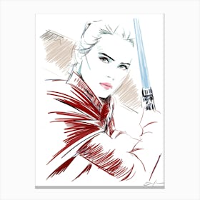 Rey Skywalker - Retro 80s Style Canvas Print