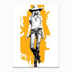 Cowgirl Ink Style 3 Canvas Print