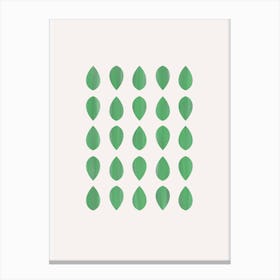 Bright Green Leaves in Calming Print Canvas Print