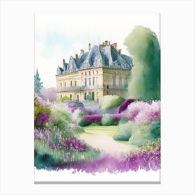 Château De Villandry Gardens, 1, France Pastel Watercolour Canvas Print