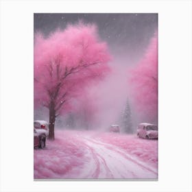 Pink Snowstorm 1 Canvas Print