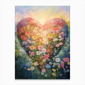 Daisy In Heart Formation 5 Canvas Print