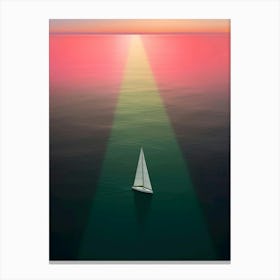 Sailboat At Sunset 1 Canvas Print