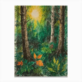 Sun In The Forest Canvas Print