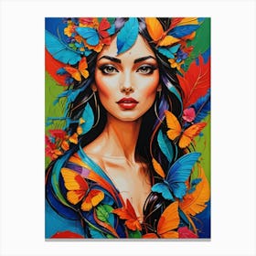 Butterfly Woman Canvas Print