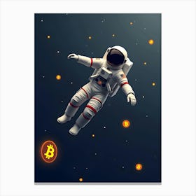 Bitcoin Astronaut In Space Canvas Print