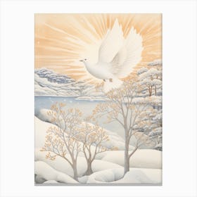 Winter Bird Painting Dove 2 Canvas Print