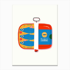 Red and Blue Sardines Print Canvas Print