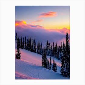 Breckenridge, Usa Sunrise Skiing Poster Canvas Print