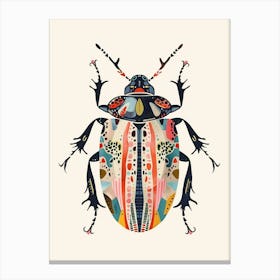 Colourful Insect Illustration Flea Beetle 5 Canvas Print