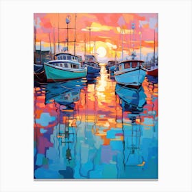 Sunset At The Docks Canvas Print
