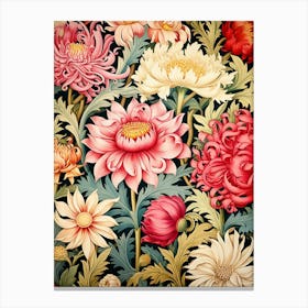 Chrysanthemum Floral Pattern Canvas Print