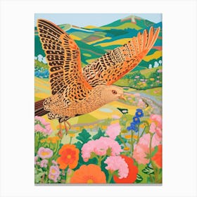 Maximalist Bird Painting Yellowhammer 3 Canvas Print