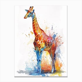 Watercolour Giraffe Splash Canvas Print