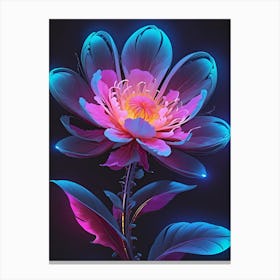 Illuminating Nature In Neon Harmony Canvas Print