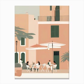 Illustration Of A Cafe Canvas Print