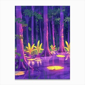 Forest At Night Canvas Print