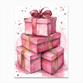 Pink Gift Boxes 2 Canvas Print