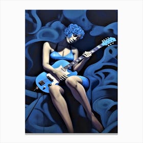 Blues Soul Series 16 - Blues Girl Guitar Lounge Canvas Print