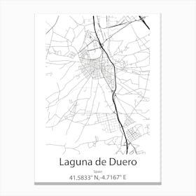 Laguna De Duero,Spain Minimalist Map Canvas Print