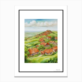 Green plains, distant hills, country houses,renewal and hope,life,spring acrylic colors.48 Canvas Print