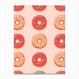 Donuts On A Pink Background Canvas Print