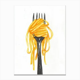 Spaghetti Pasta Fork Oil Painting Canvas Print