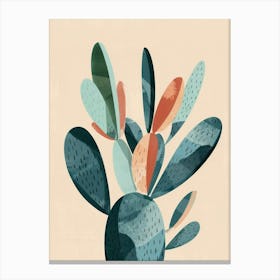 Bunny Ear Cactus Minimalist Abstract Illustration 1 Canvas Print