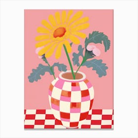 Marigolds Flower Vase 3 Canvas Print