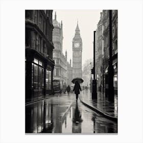 London, Black And White Analogue Photograph 2 Canvas Print