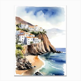Spanish Las Teresitas Santa Cruz De Tenerife Canary Islands Travel Poster (19) Canvas Print