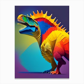 Omeisaurus Primary Colours Dinosaur Canvas Print