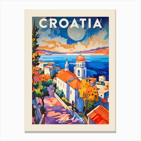 Zadar Croatia 2 Fauvist Painting Travel Poster Canvas Print