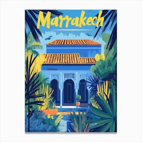 Aihrgdesign A Retro Travel Poster For Marrakech 3 Canvas Print