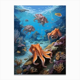 Mimic Octopus Illustration 2 Canvas Print