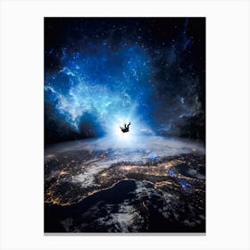 Astronaut Falling On Earth Canvas Print