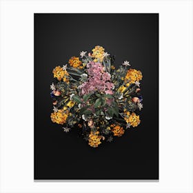 Vintage Chinese Lilac Flower Wreath on Wrought Iron Black n.1444 Canvas Print