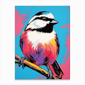 Andy Warhol Style Bird Carolina Chickadee 1 Canvas Print