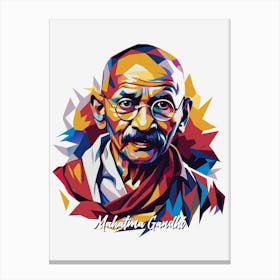 Mahatma Gandhi 01 Portrait WPAP Pop Art Canvas Print