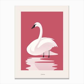 Minimalist Swan 4 Bird Poster Canvas Print